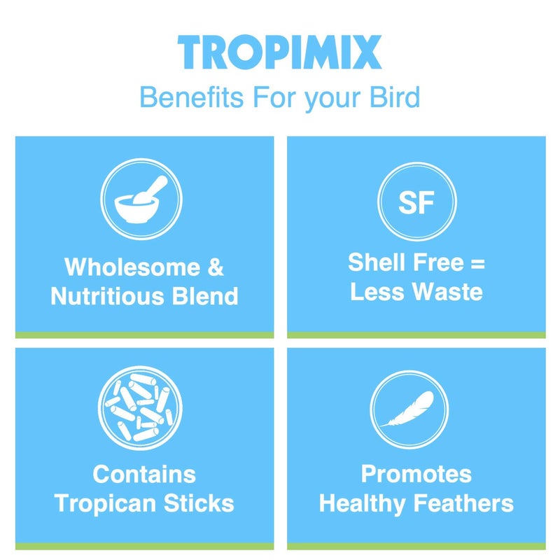 Hari Tropimix Bird Food, Hagen Large Parrot Food with Seeds, Fruit, Nuts, Vegetables, Grains, and Legumes, Enrichment Food, 4 lb Bag - Image 4